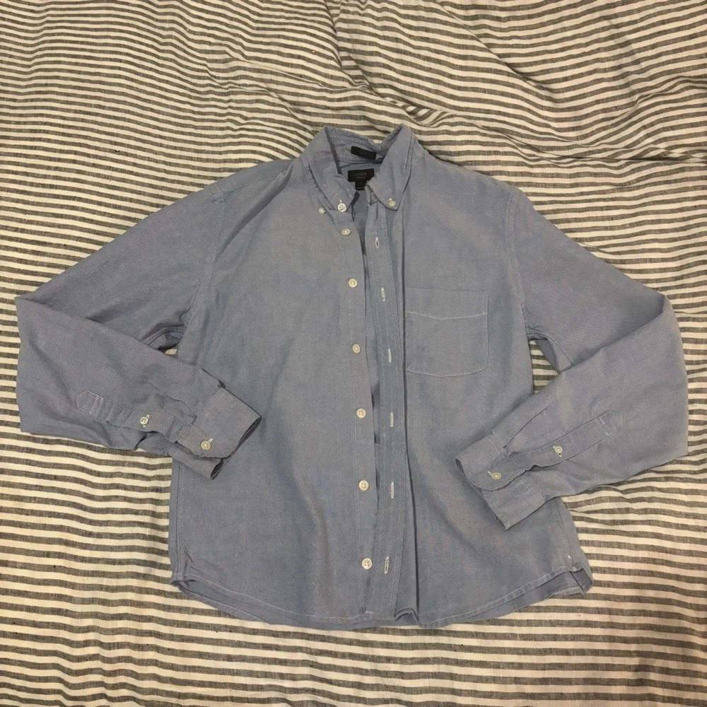 J. Crew slim oxford button down shirt collared long sleeve light blue cotton